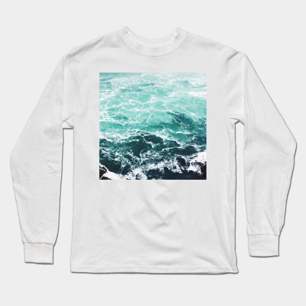 Blue Shades of the Ocean Long Sleeve T-Shirt by AlexandraStr